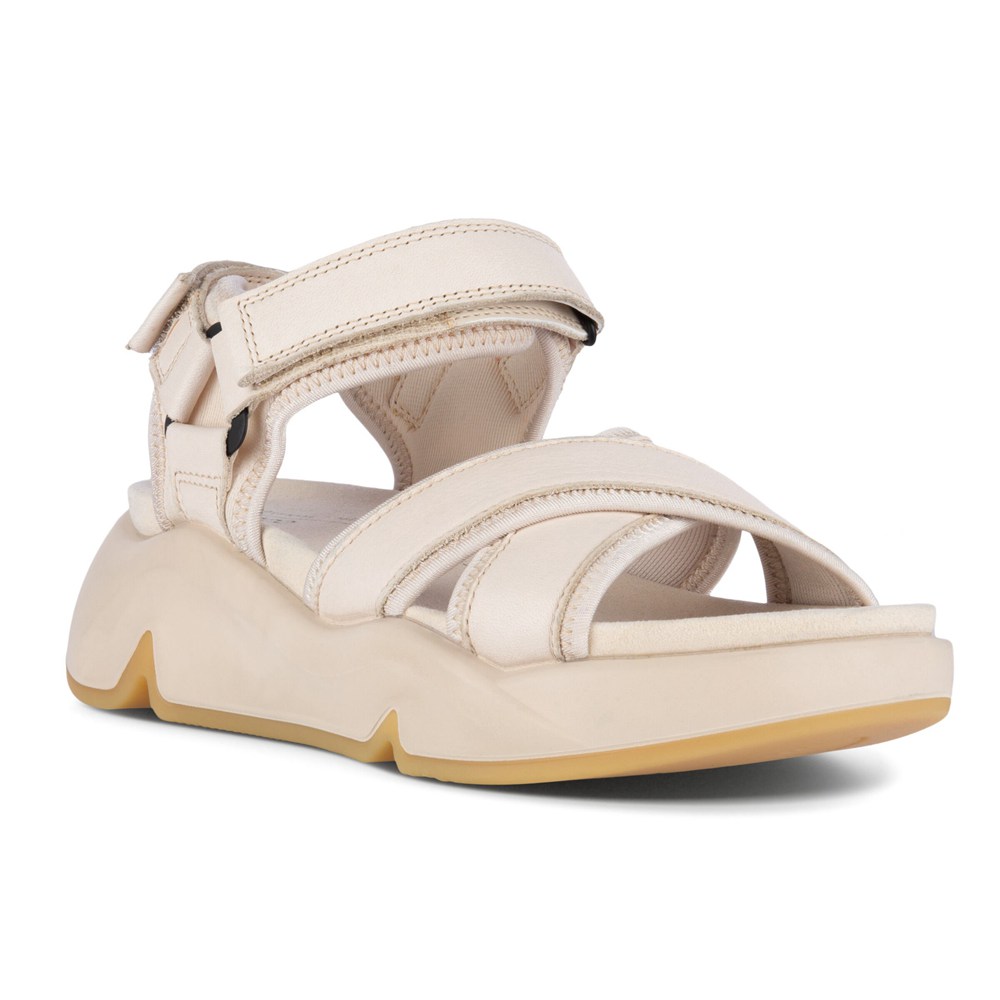 ECCO Womens Sandals Beige - Chunky Criss-Cross - UMN-652794